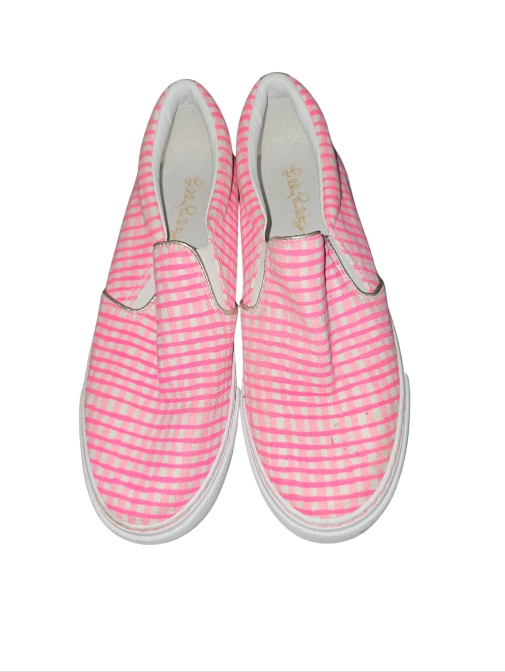 Lily Pulitzer  Pink Gingham Slip-On Shoes